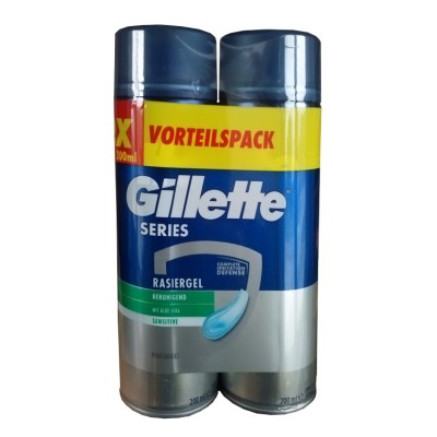 Gillette Series Sensitive gel na holení Duo Nové Balení 2 x 200 ml