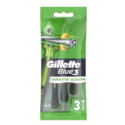 Gillette Blue 3 Sensitive Slalom jednorázové holící strojky pro muže 3 ks 