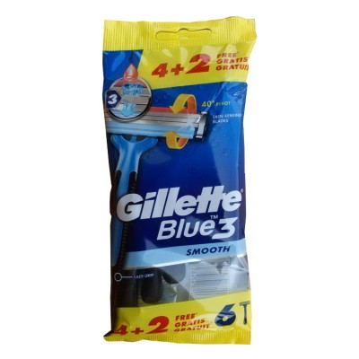 Gillette Blue 3 Smooth jednorázové holící strojky pro muže 6 ks